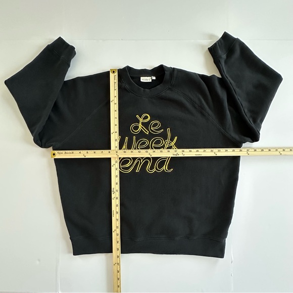 Clare V. Sweatshirt in Black with Marigold Embroidered ‘Le Weekend’ | XXL | EUC - Picture 6 of 10